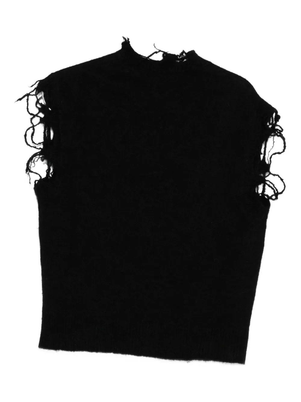 Haikure distressed-finish top Zwart