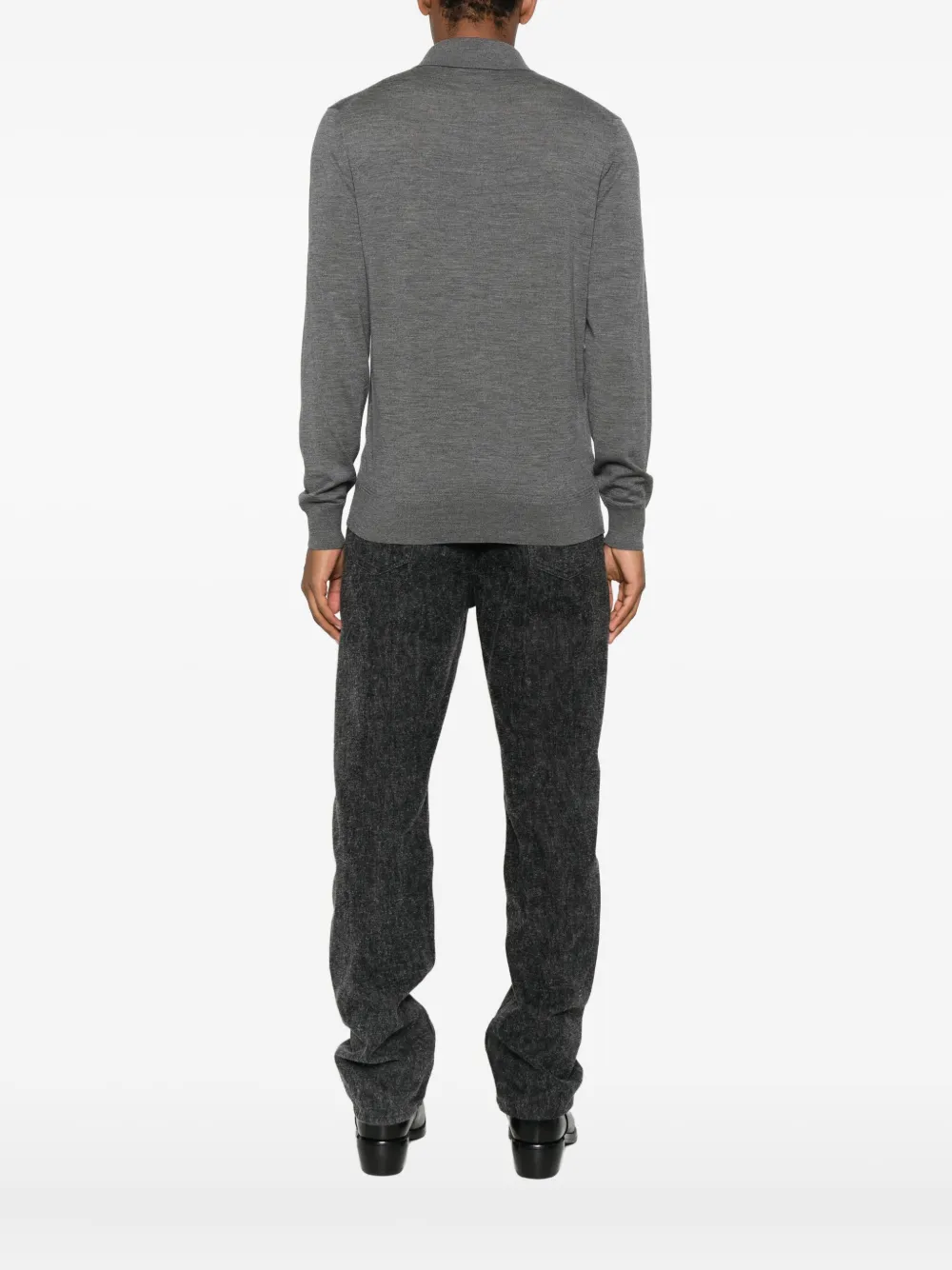 TOM FORD long-sleeve button polo shirt Grijs