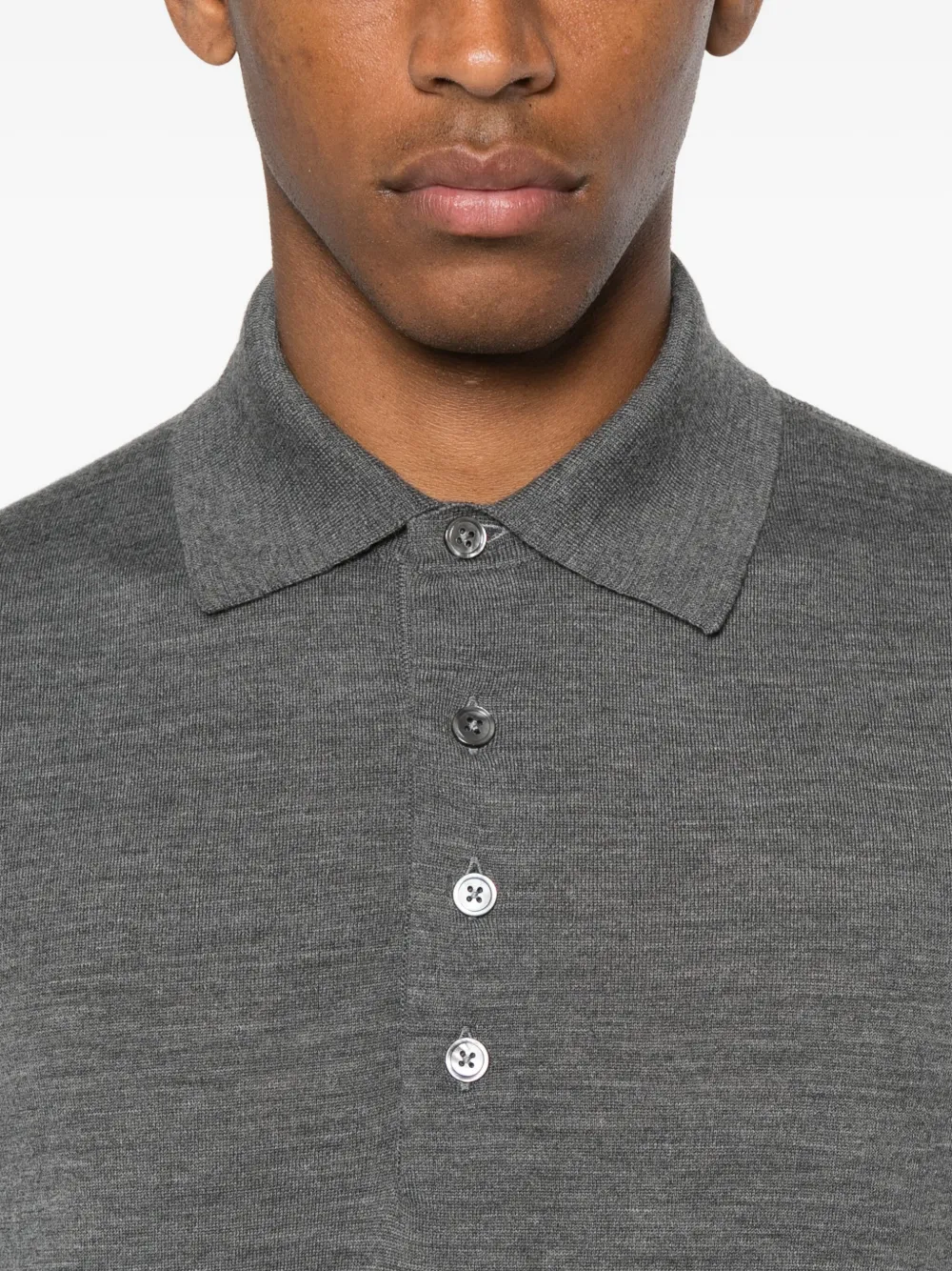 TOM FORD long-sleeve button polo shirt Grijs