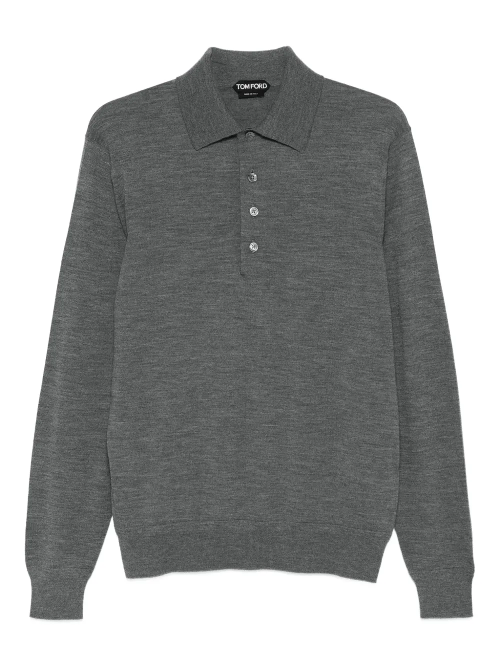 TOM FORD long-sleeve button polo shirt - グレー TOM FORD long-sleeve button polo shirt - グレー