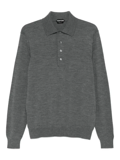 TOM FORD playera tipo polo manga larga con botón