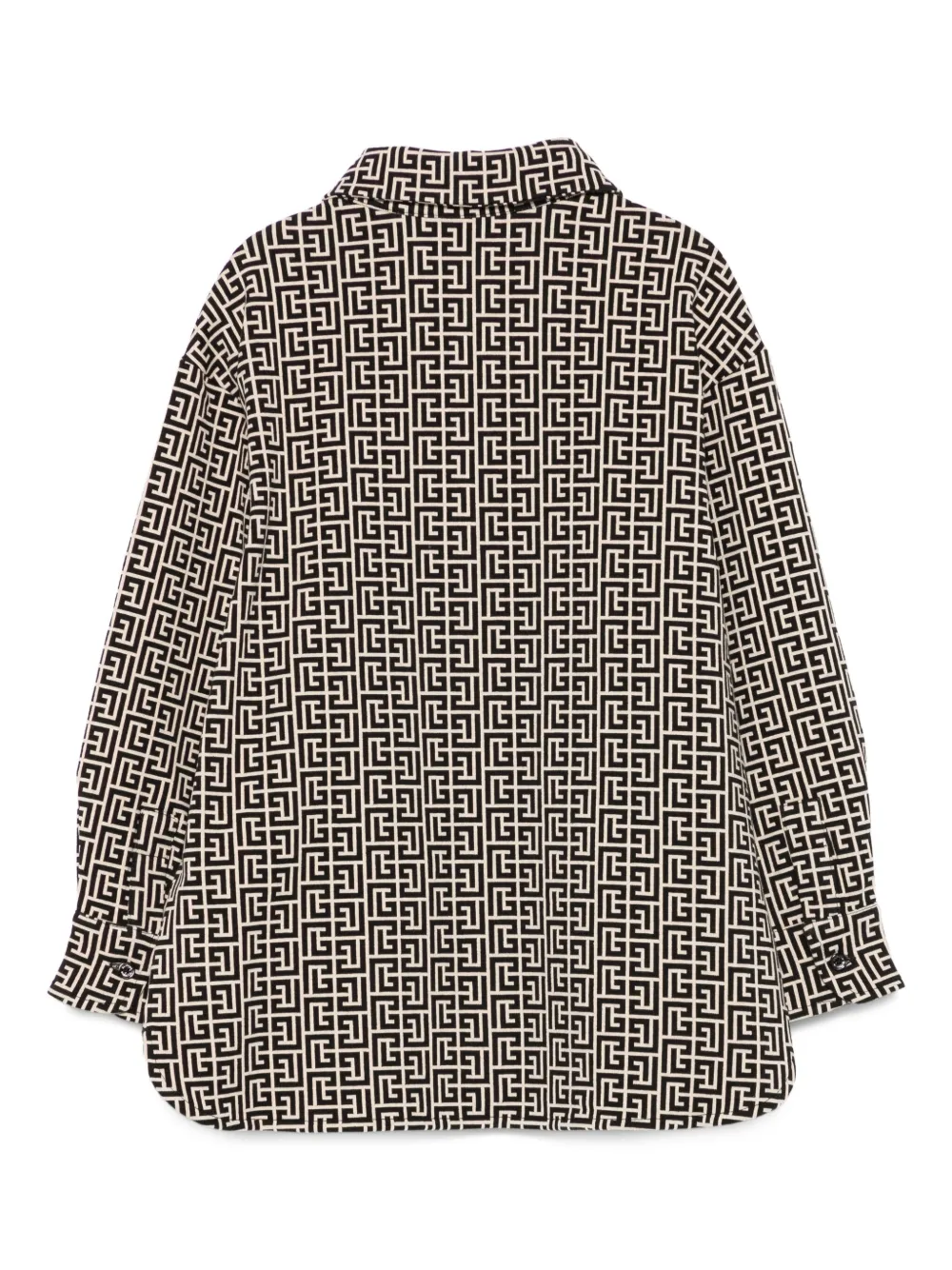 Balmain Kids geometric-print shirt Beige