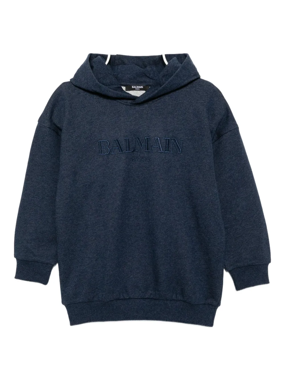 Balmain Kids Hoodie met geborduurd logo Blauw