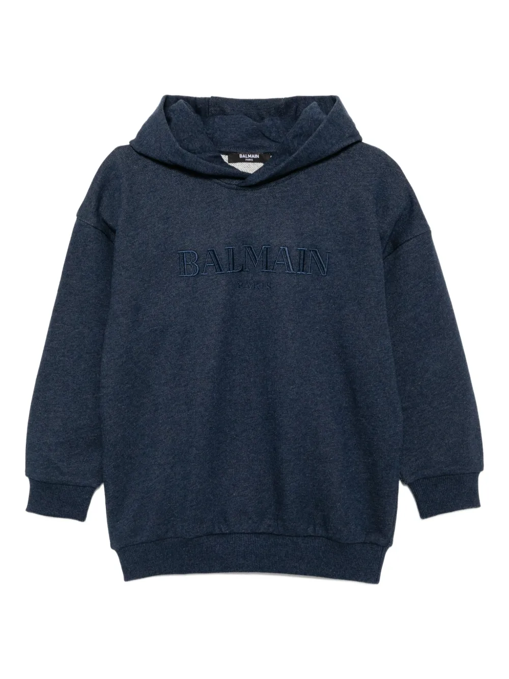 Balmain Kids Hoodie met geborduurd logo Blauw