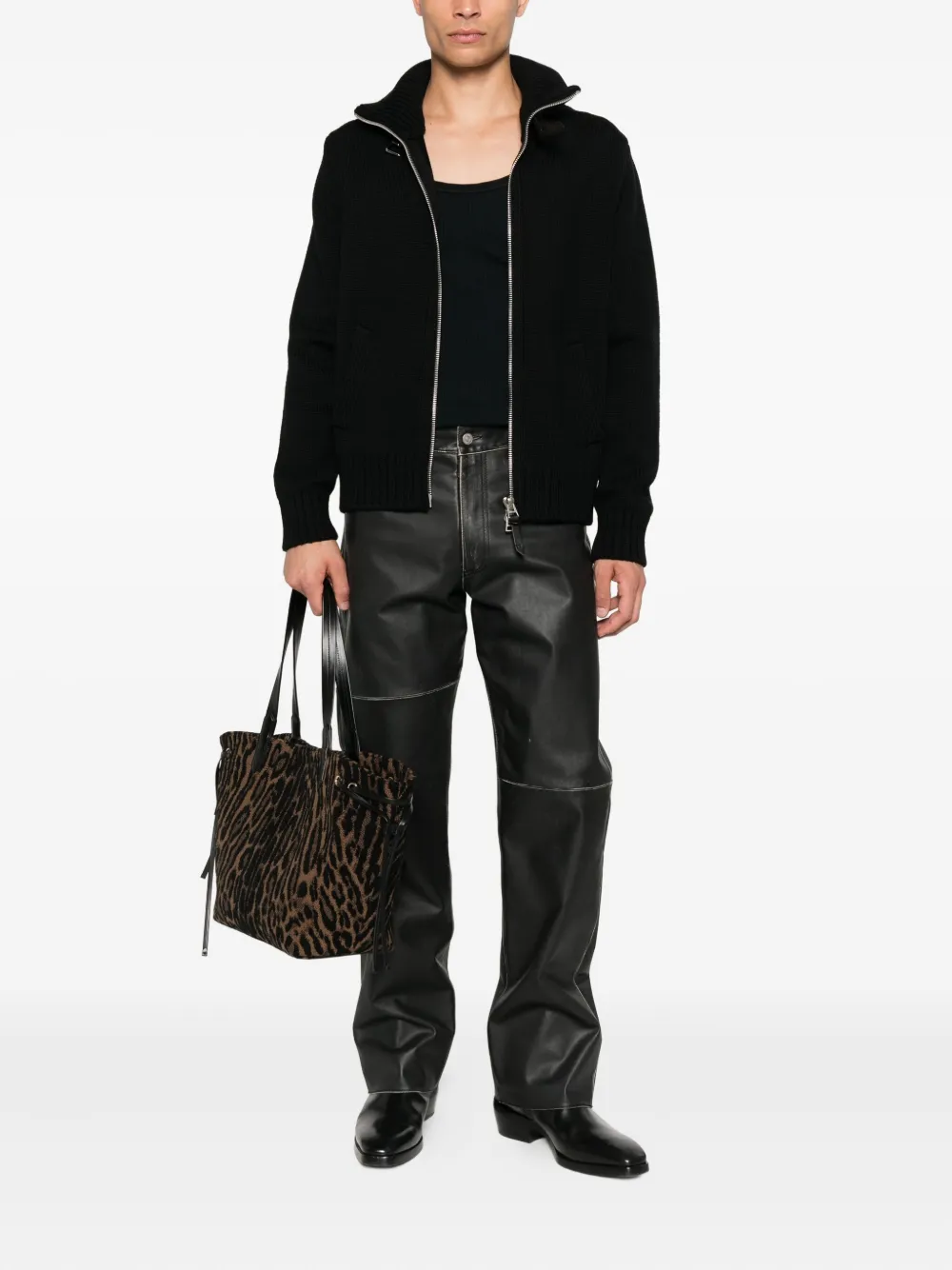 TOM FORD Geribbeld wollen jack met rits Zwart