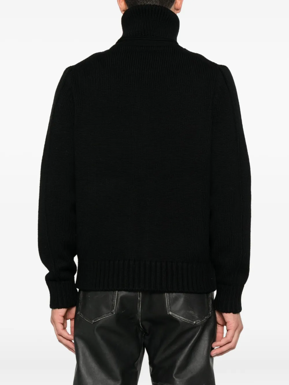 TOM FORD Geribbeld wollen jack met rits Zwart