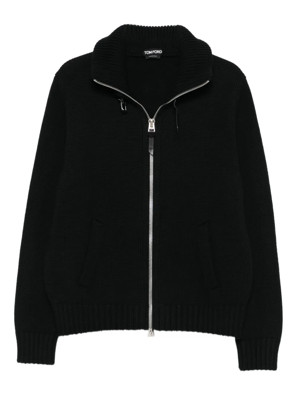 TOM FORD Geribbeld wollen jack met rits Zwart