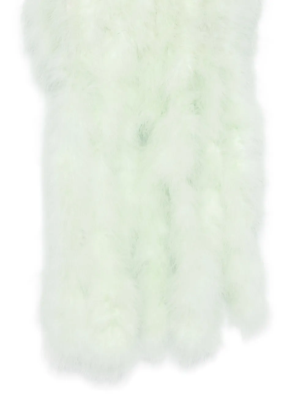 Yves Salomon Feather Scarf In Green
