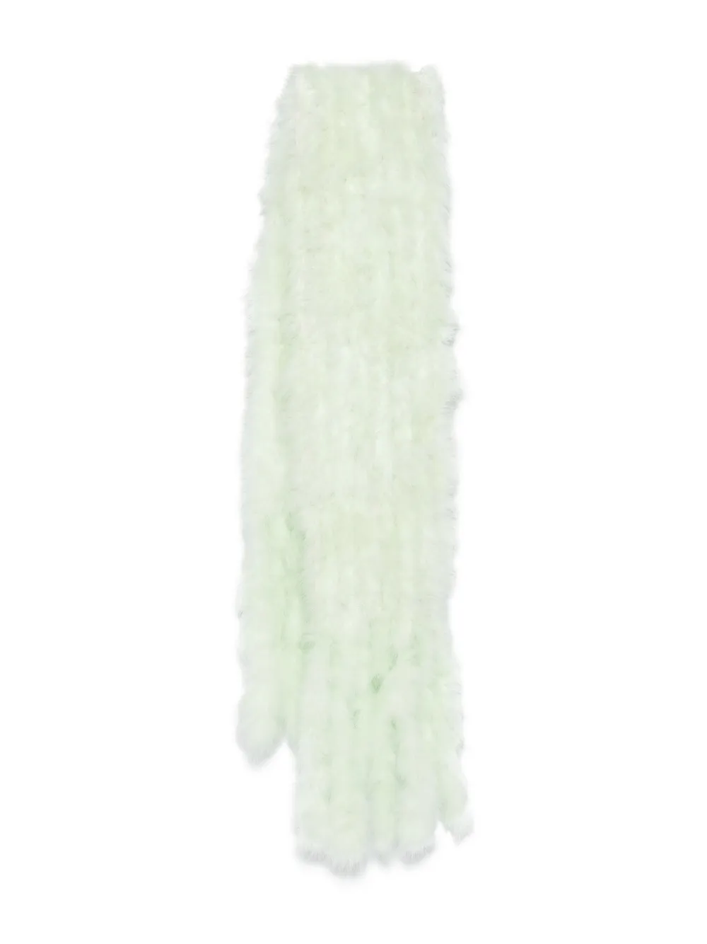 Yves Salomon Feather Scarf In Green