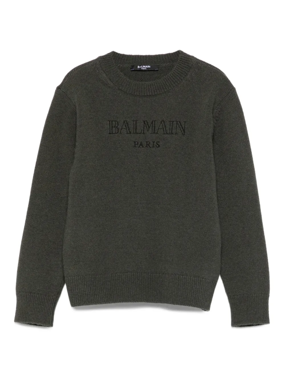 Balmain Kids embroidered-logo jumper Groen