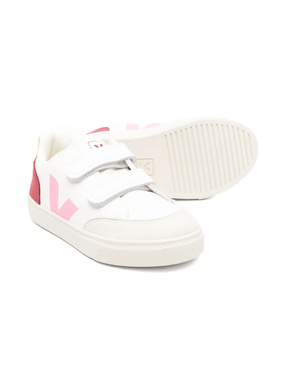 VEJA Kids v-logo touch-strap sneakers White