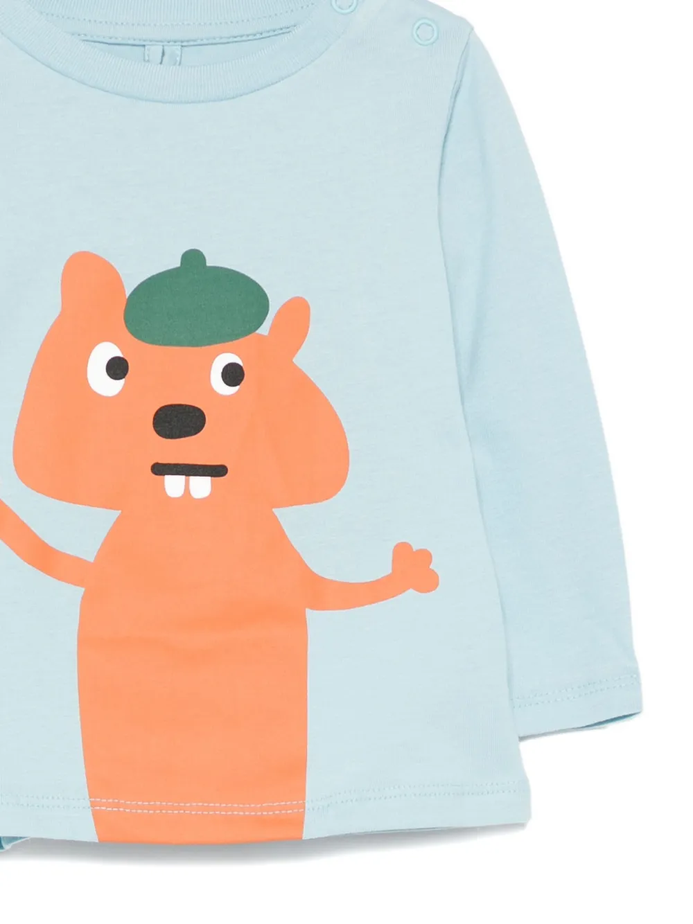 Stella McCartney Kids squirrel-print long-sleeve top Blauw