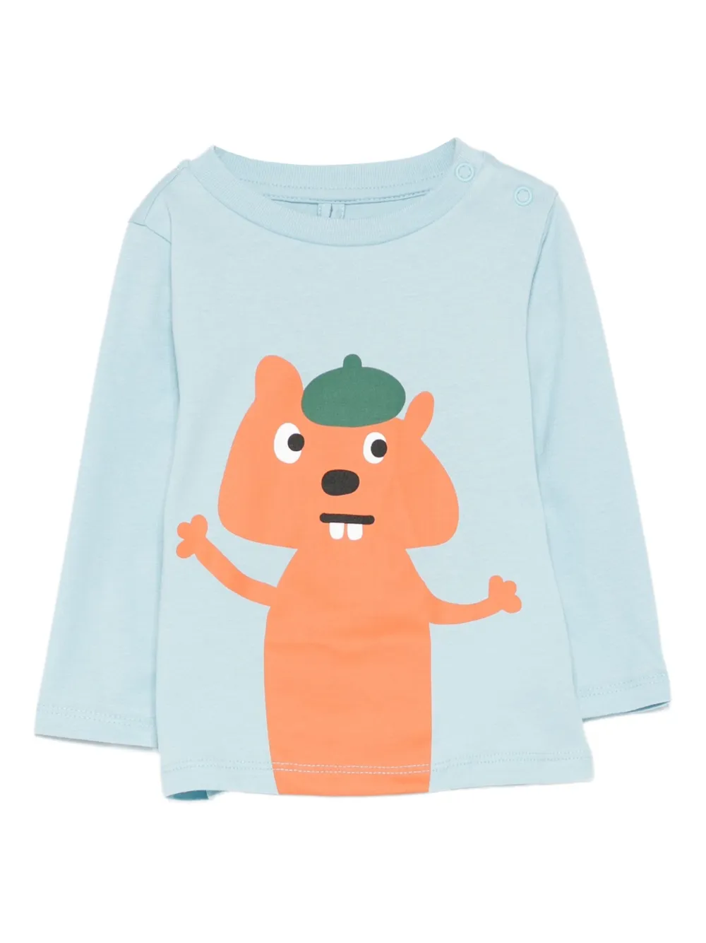 Stella McCartney Kids squirrel-print long-sleeve top Blauw