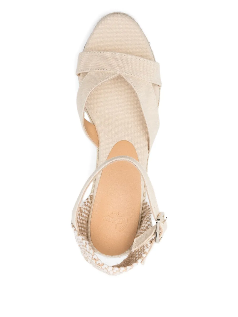 Castañer 70mm cross-strap wedge sandals Neutrals