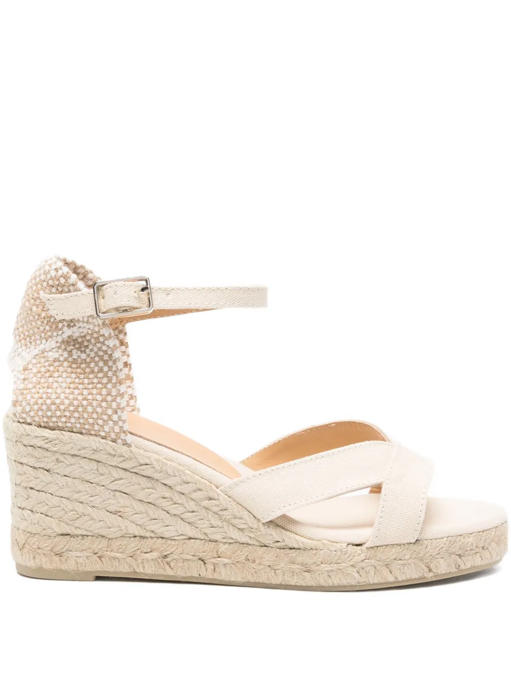 Castañer 70mm cross-strap wedge sandals Neutrals
