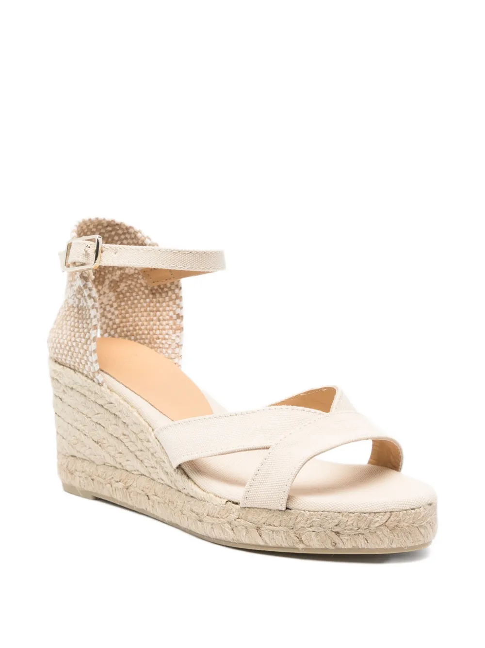 Castañer 70mm cross-strap wedge sandals Neutrals