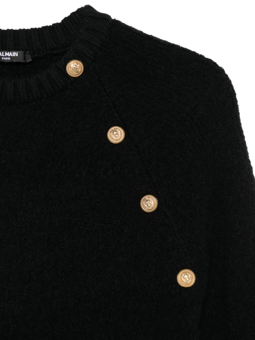 Balmain Kids Gebreide trui verfraaid met knopen Zwart