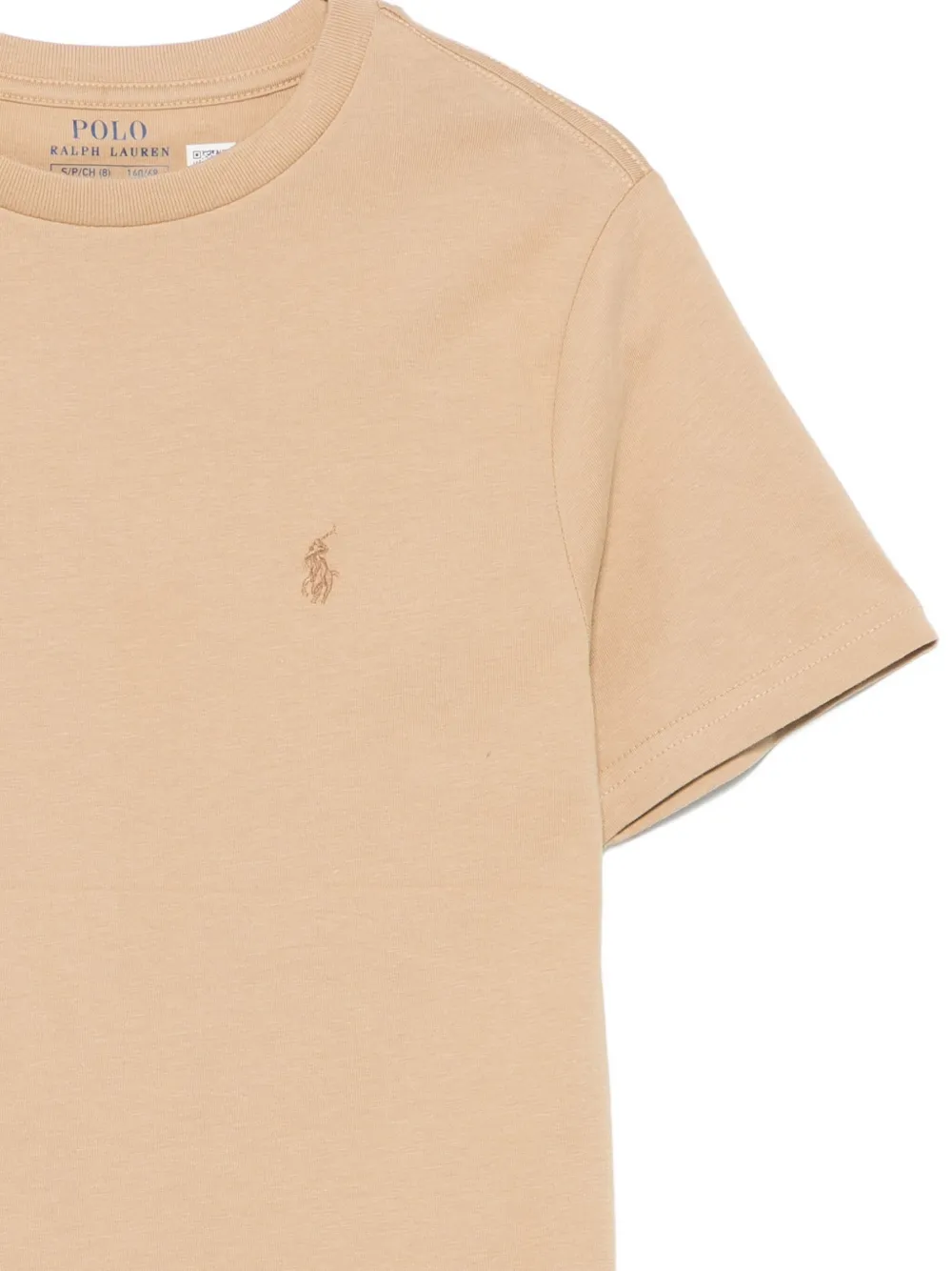 POLO RALPH LAUREN KIDS embroidered-logo cotton t-shirt Beige