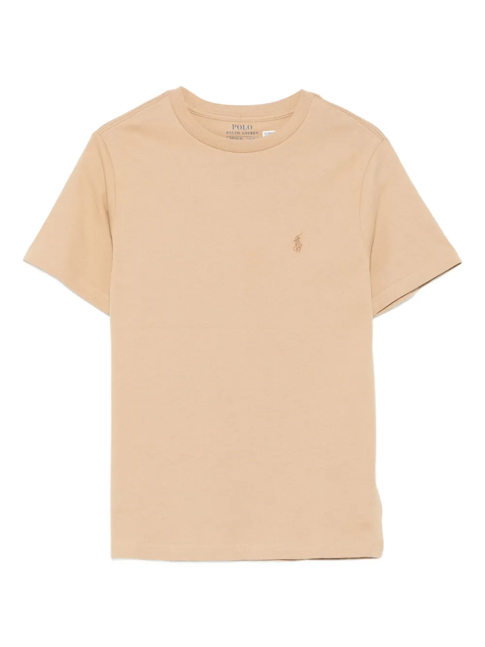 POLO RALPH LAUREN KIDS embroidered-logo cotton t-shirt Beige