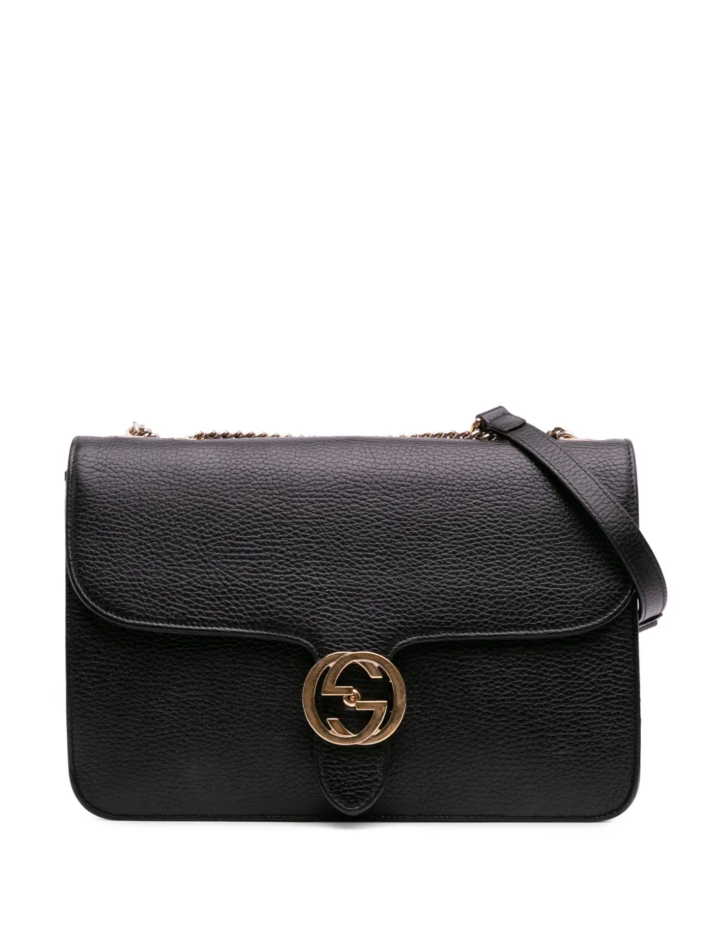 Gucci Pre-Owned 2016-2025 ミディアム ダラー カーフスキン インターロッキングG ショルダーバッグ - ブラック Gucci Pre-Owned 2016-2025 ミディアム ダラー カーフスキン インターロッキングG ショルダーバッグ - ブラック