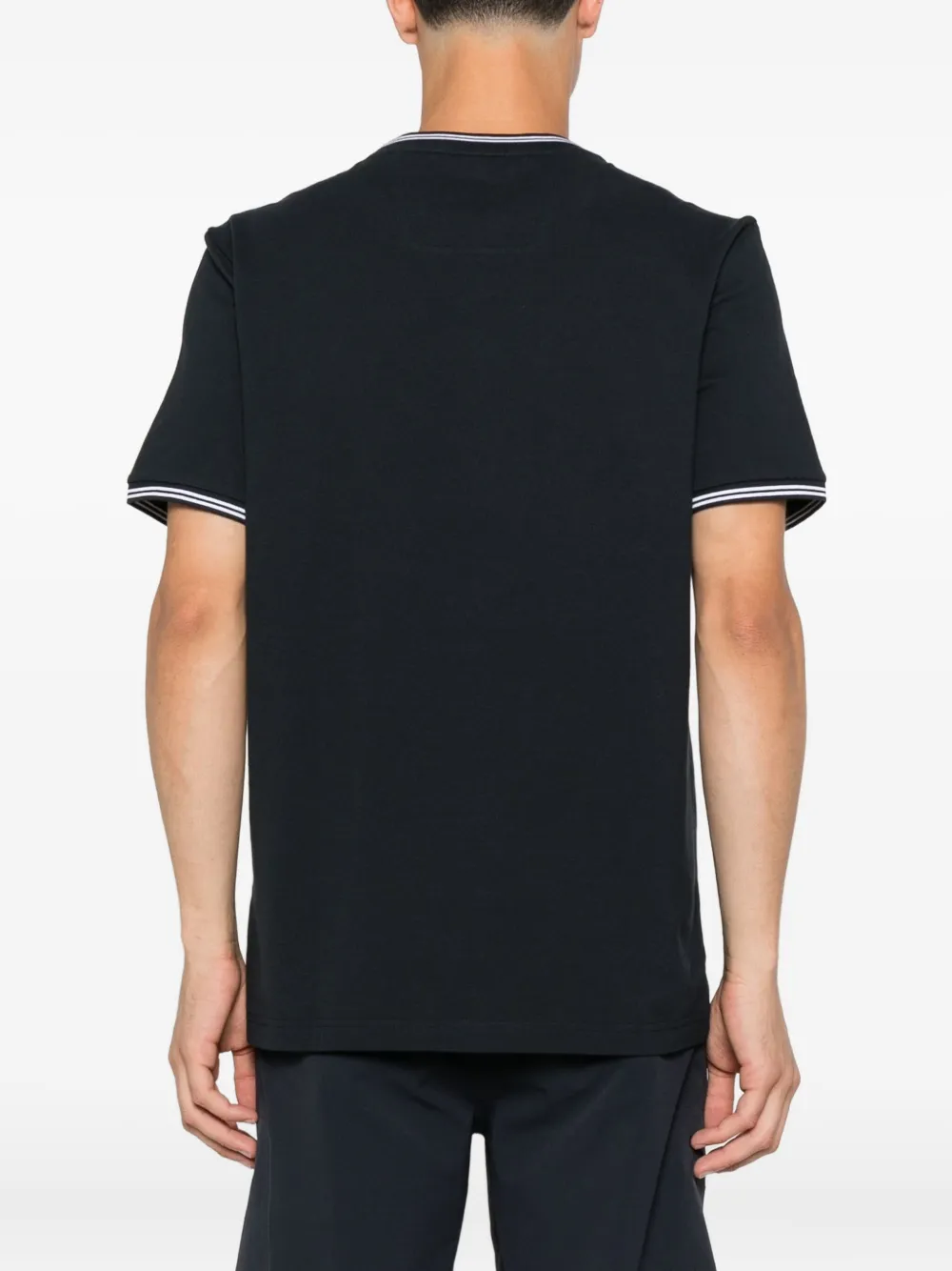 BOSS T-shirt met ronde hals en afwerking Blauw