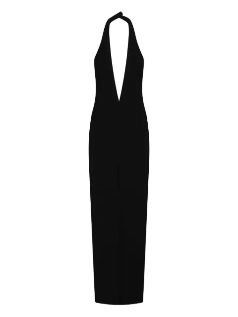 Mônot halterneck crepe maxi dress