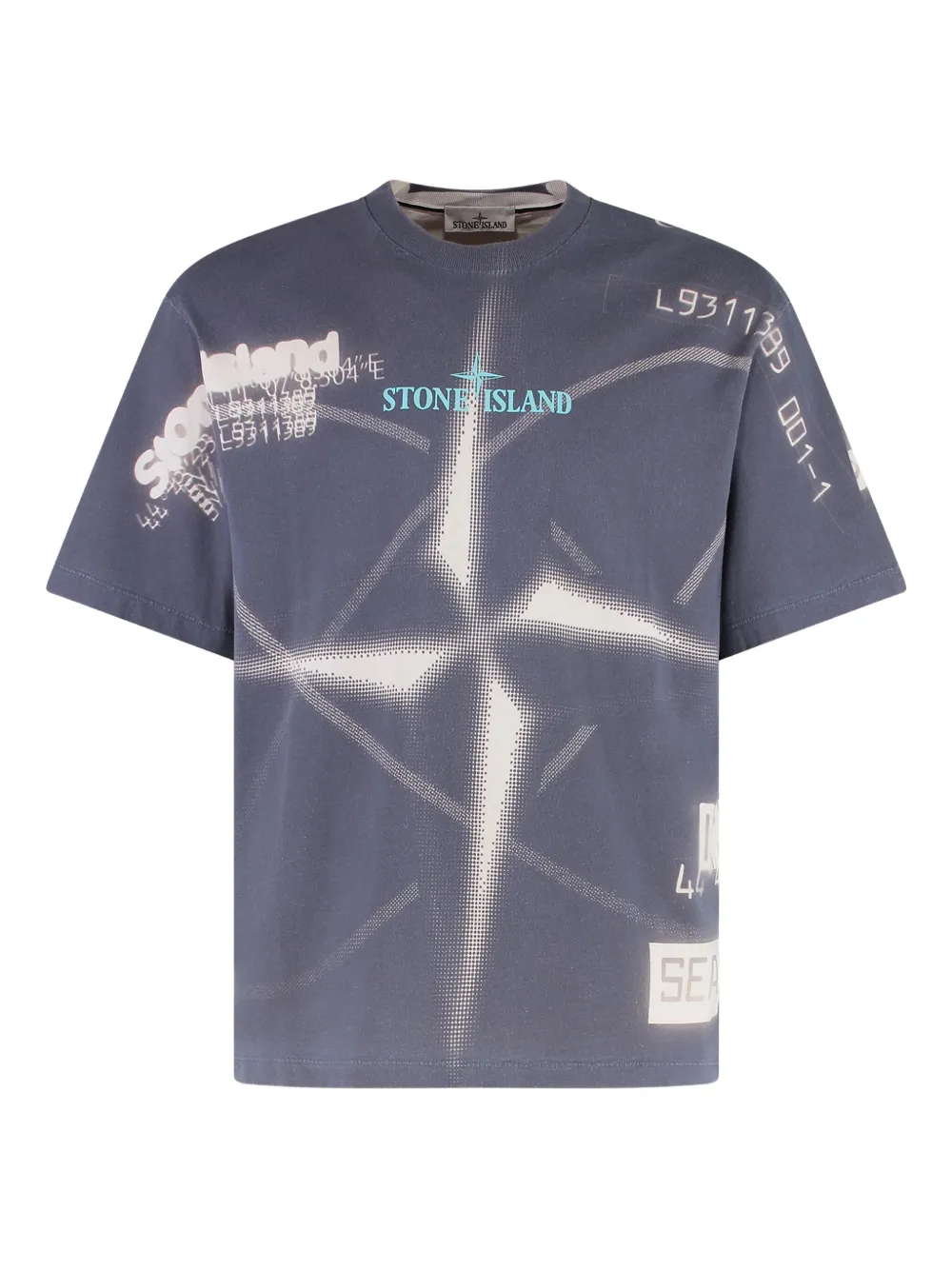 Stone Island Compass-logo cotton T-shirt Grijs
