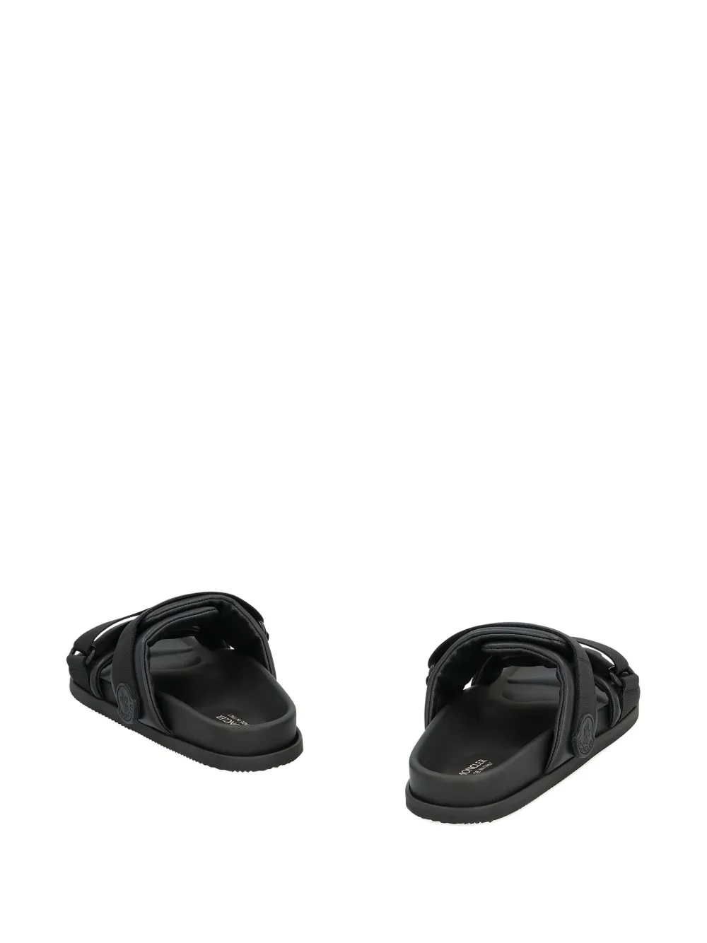 Moncler Mon Summer double-strap leather sandals Black