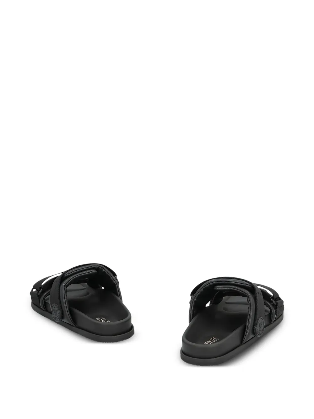 Moncler Mon Summer double-strap leather sandals Black