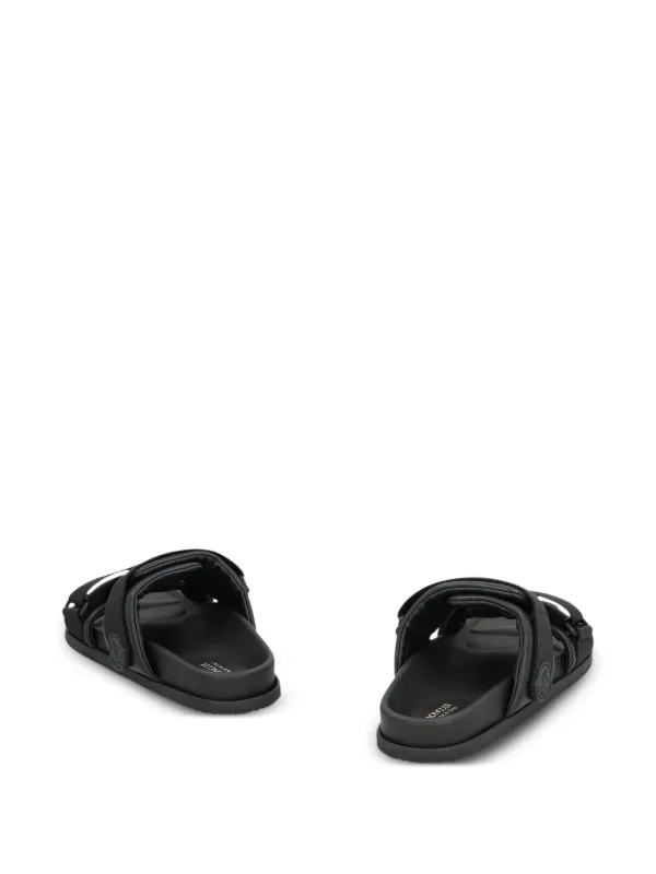 Moncler Mon Summer レザーサンダル | ブラック | FARFETCH JP