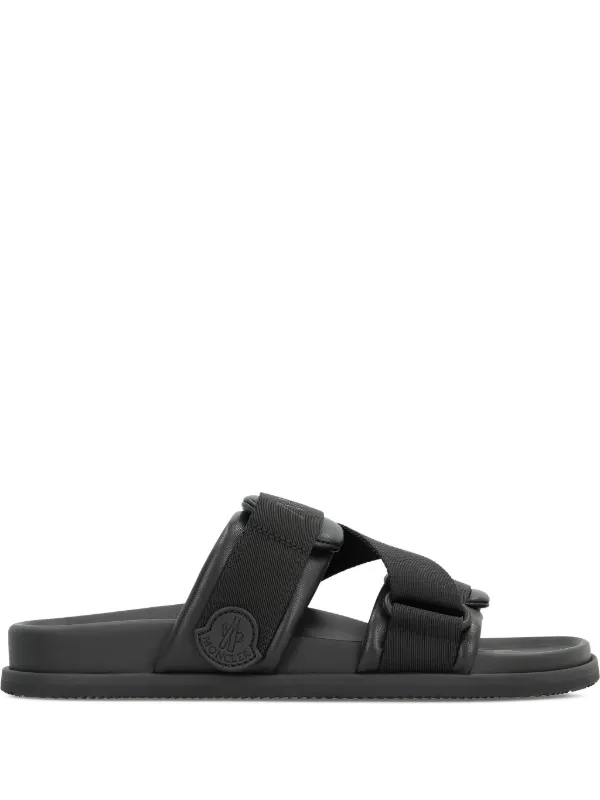 MONCLER モンクレール Mon サンダル Moncler Mon Summer レザーサンダル | ブラック | FARFETCH JP