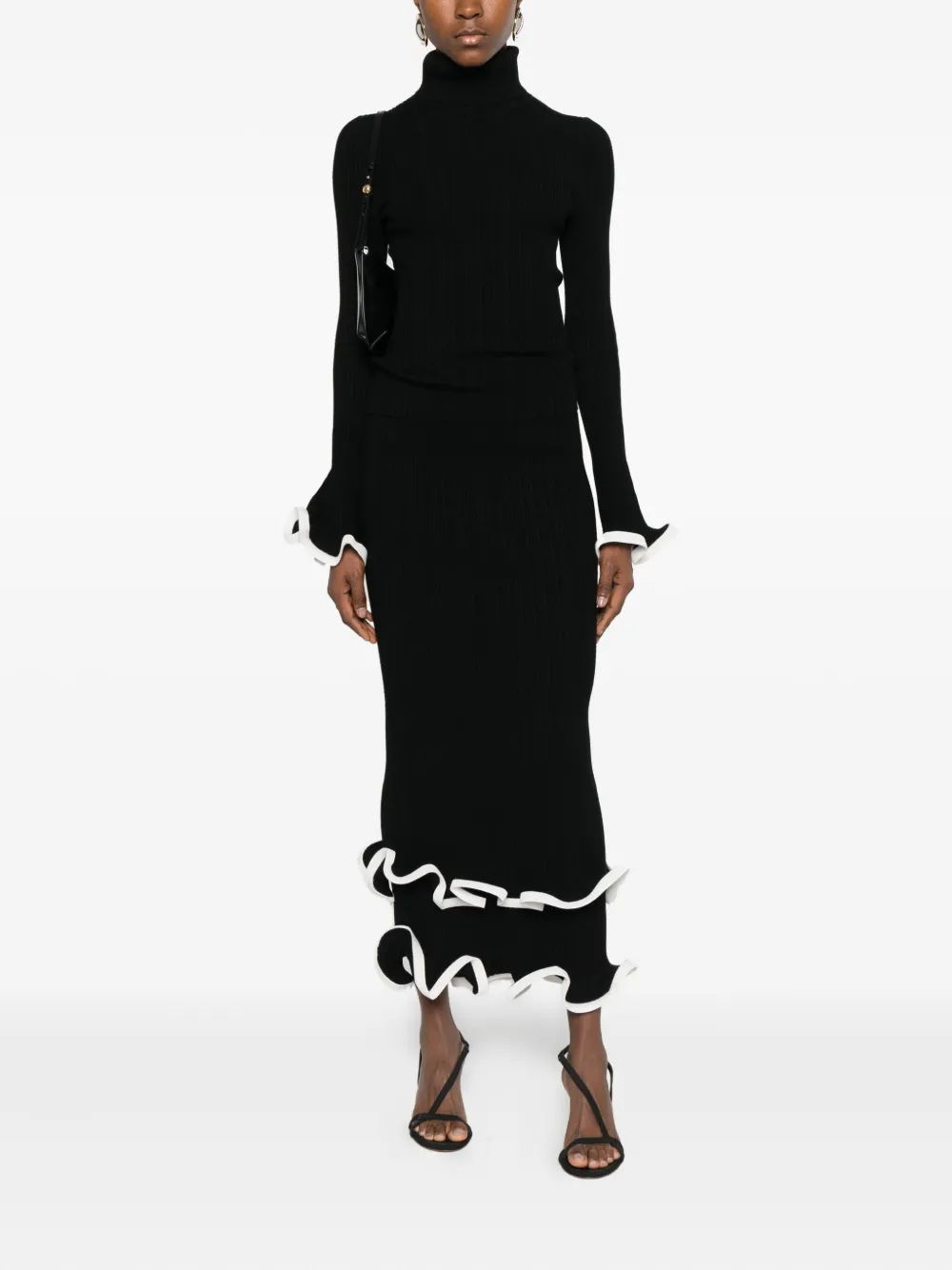 Simkhai Ruffled Midi Skirt In Black