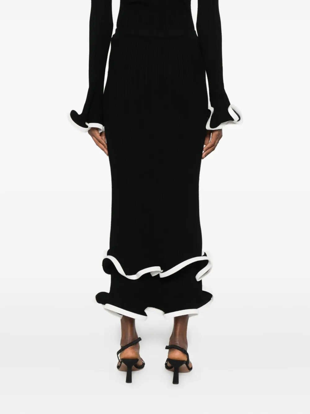 Simkhai Midi-rok met ruches Zwart