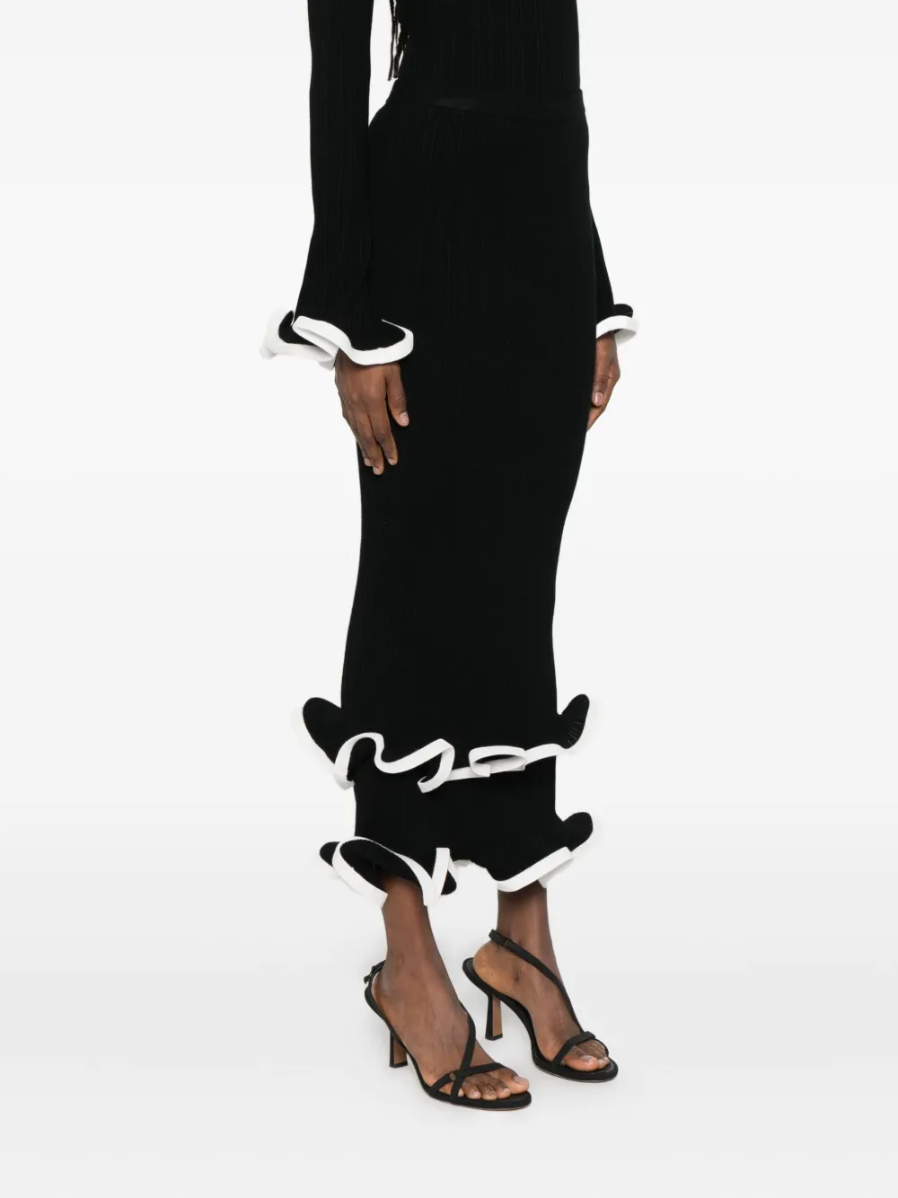 Simkhai Midi-rok met ruches Zwart
