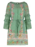 Saloni Lori floral-print mini dress - Green