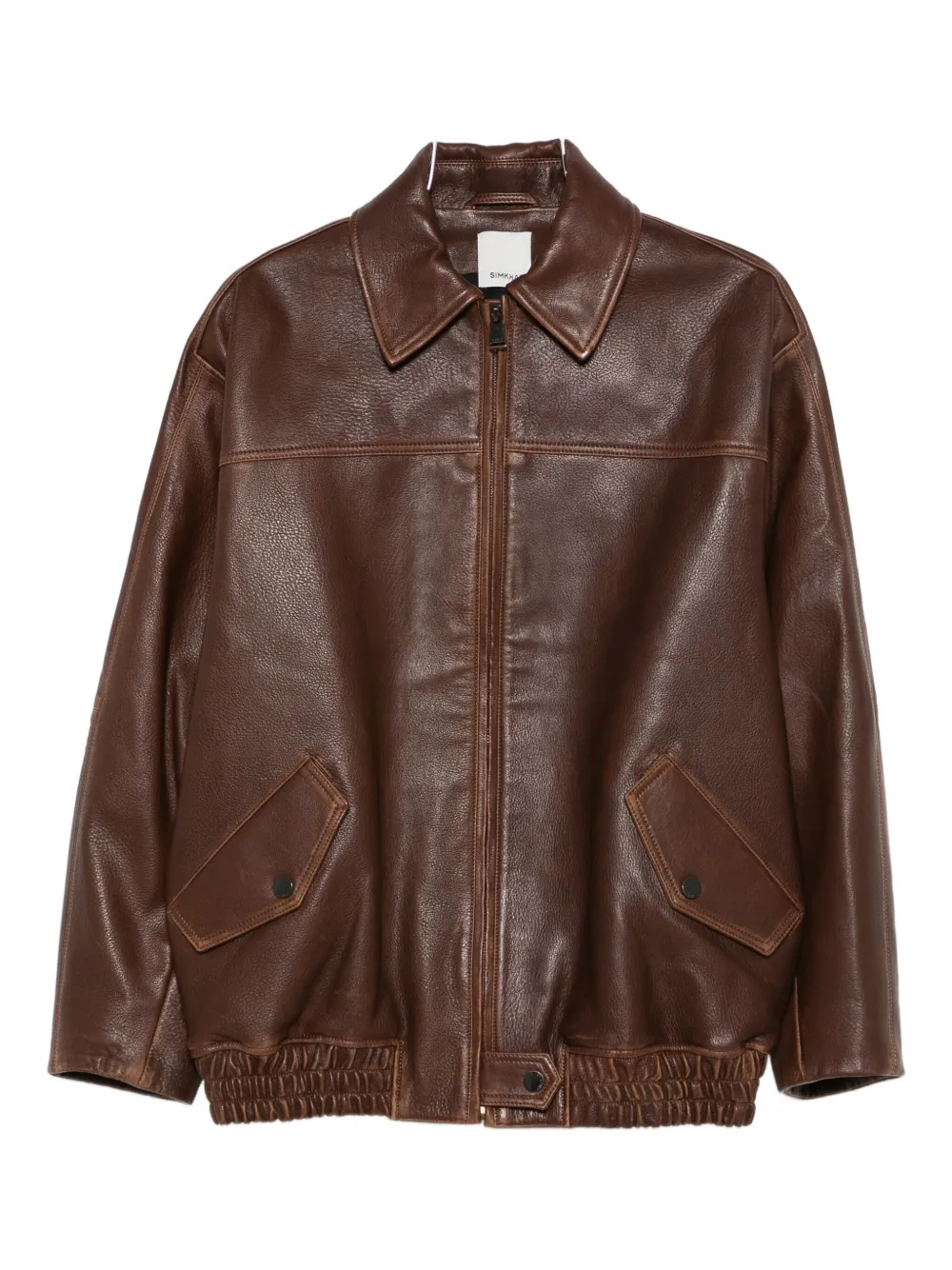 Simkhai Zip-fastening Leather Jacket In Brown