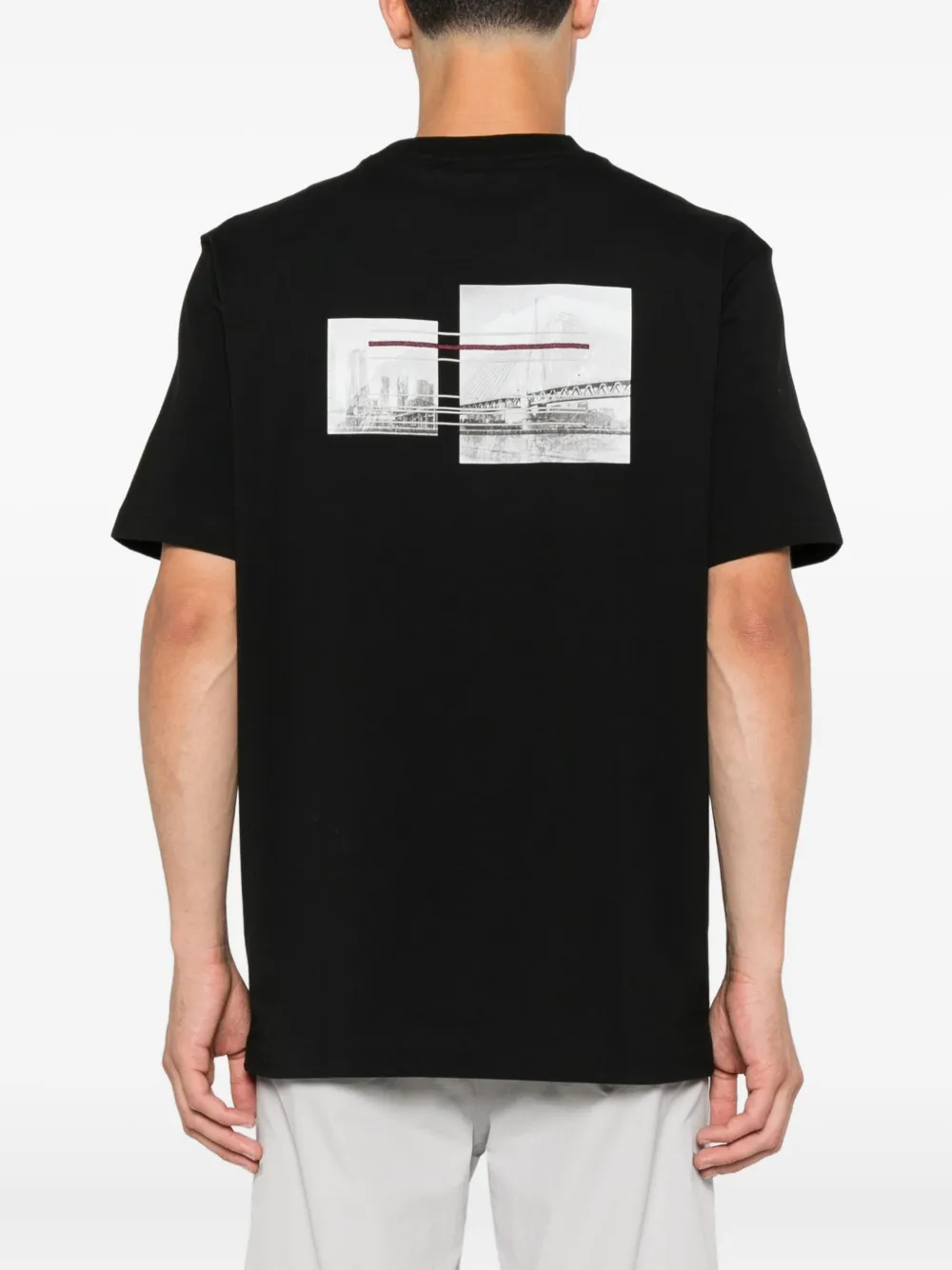 BOSS T-shirt met grafische print Zwart