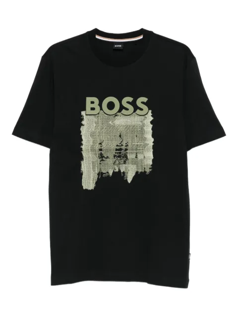 BOSS logo-print graphic T-shirt