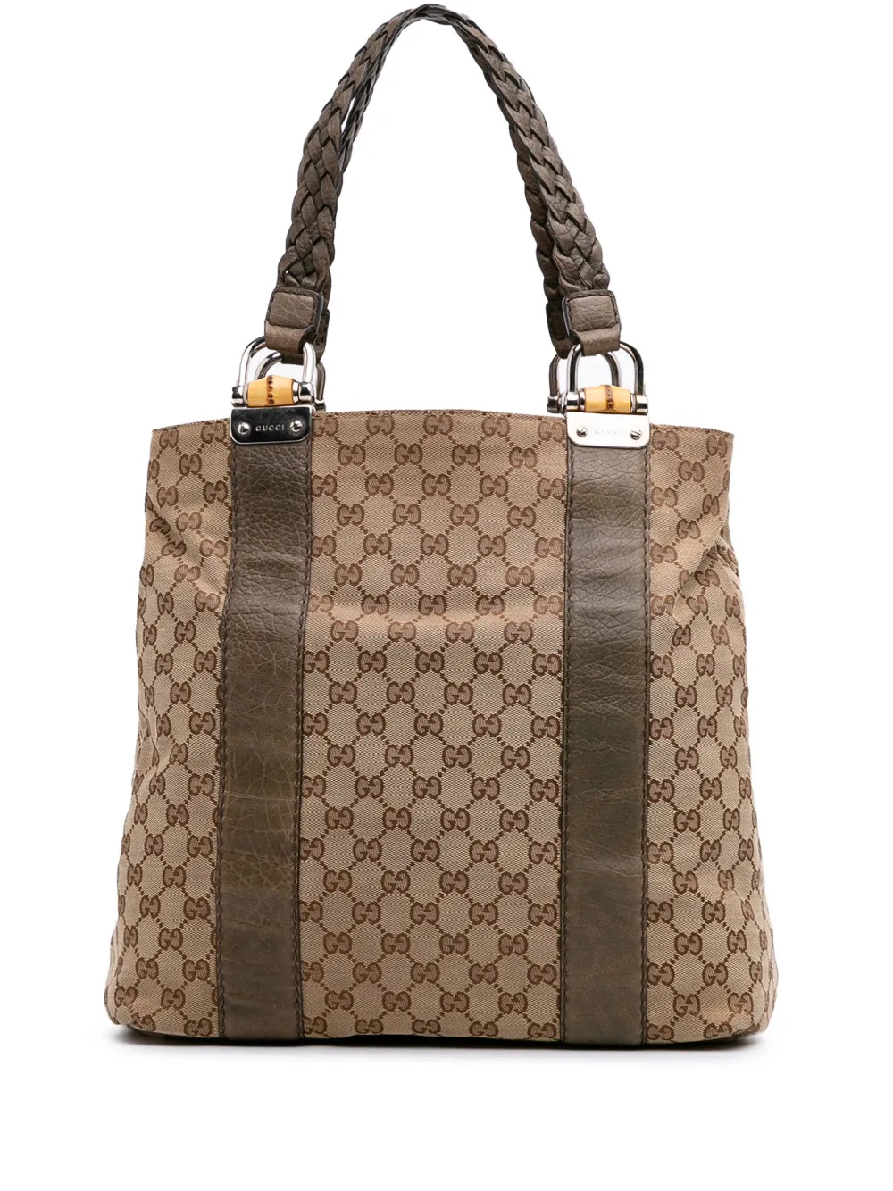 Gucci Pre-Owned 2000-2015 ラージ GGキャンバス バンブー リベッチオ トートバッグ - ブラウン Gucci Pre-Owned 2000-2015 ラージ GGキャンバス バンブー リベッチオ トートバッグ - ブラウン