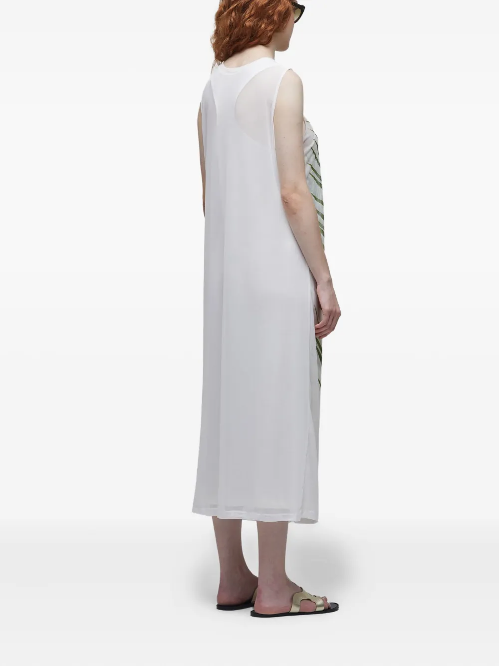 Osklen Midi-jurk met tule laag en palmboom Wit