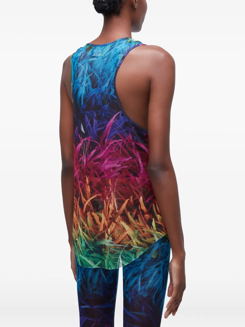 Osklen Mesh top met regenboogprint Oranje