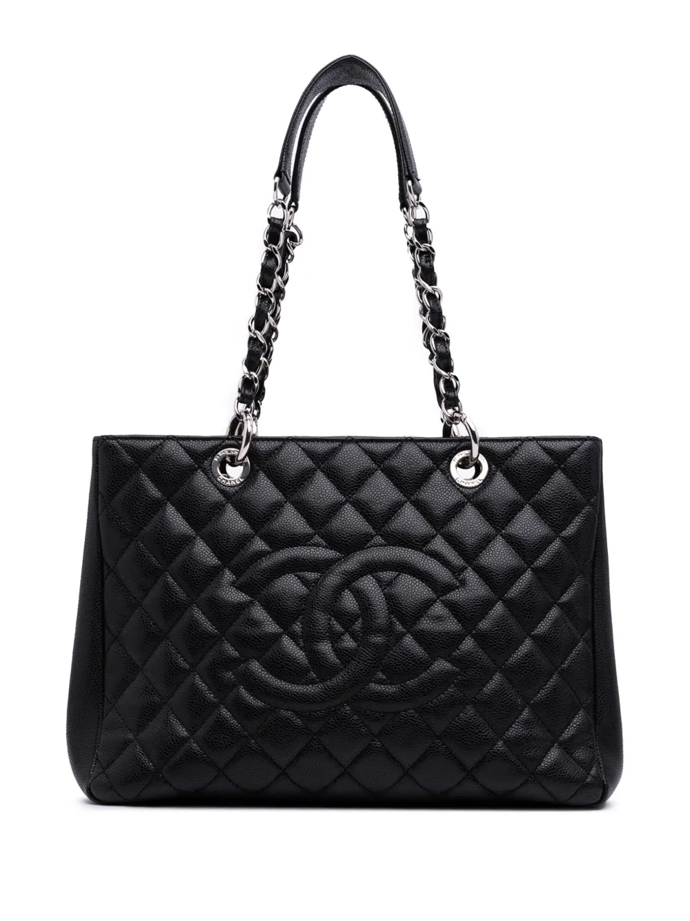 CHANEL Pre-Owned 2011 キャビア グランド ショッピング トートバッグ - ブラック CHANEL Pre-Owned 2011 キャビア グランド ショッピング トートバッグ - ブラック