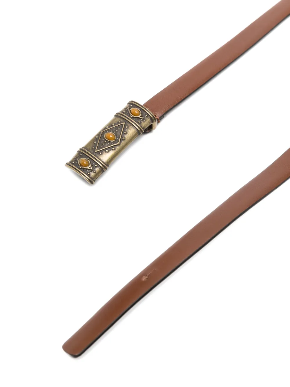Ba&Sh leather gold-tone rectangle-buckle belt Bruin