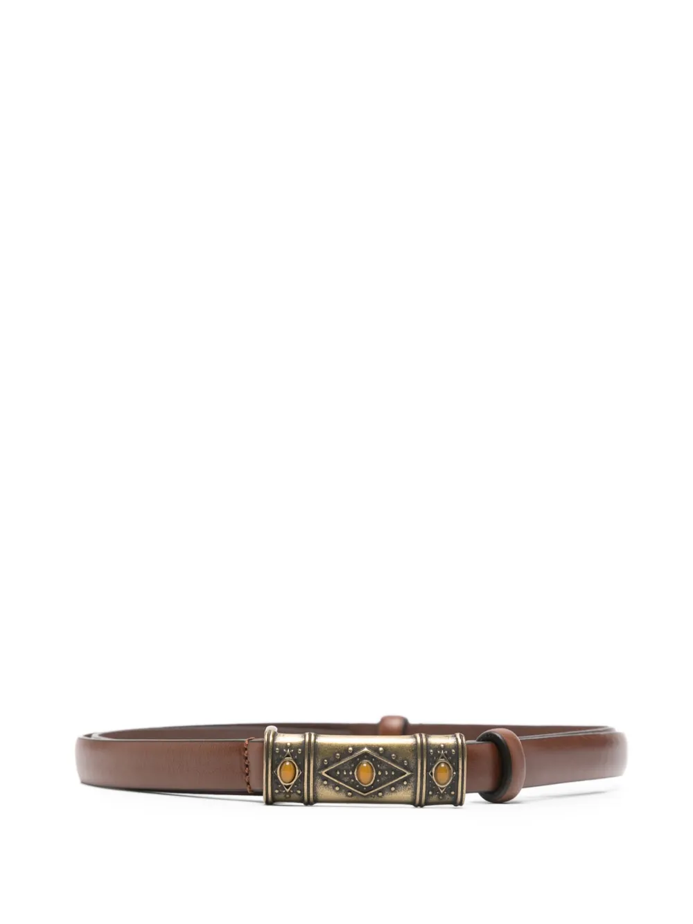Ba&Sh leather gold-tone rectangle-buckle belt Bruin