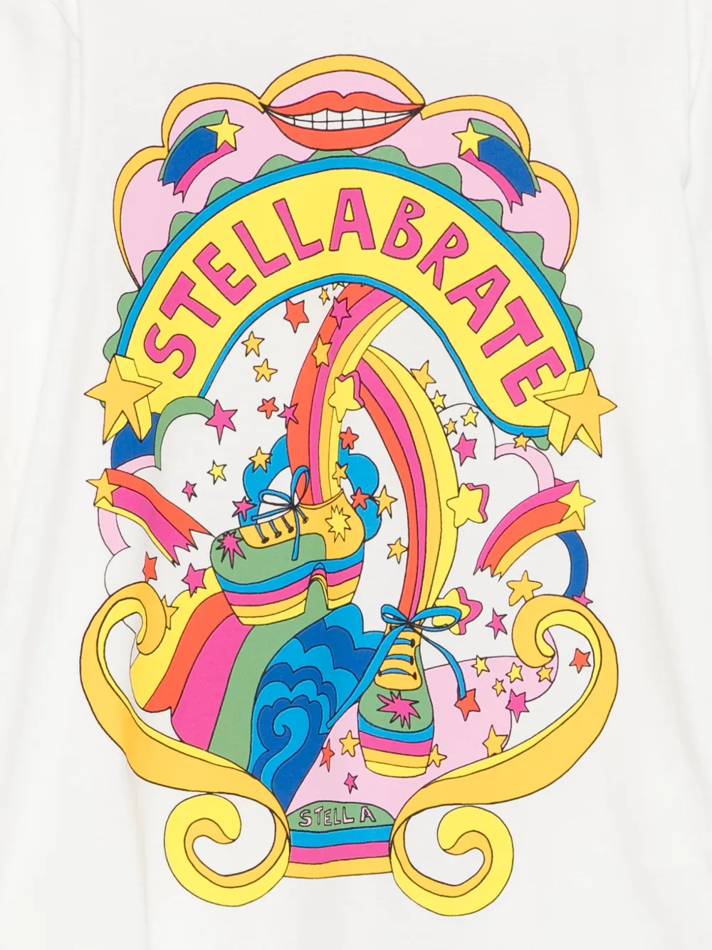 Stella McCartney Kids graphic-print long-sleeved T-shirt Wit
