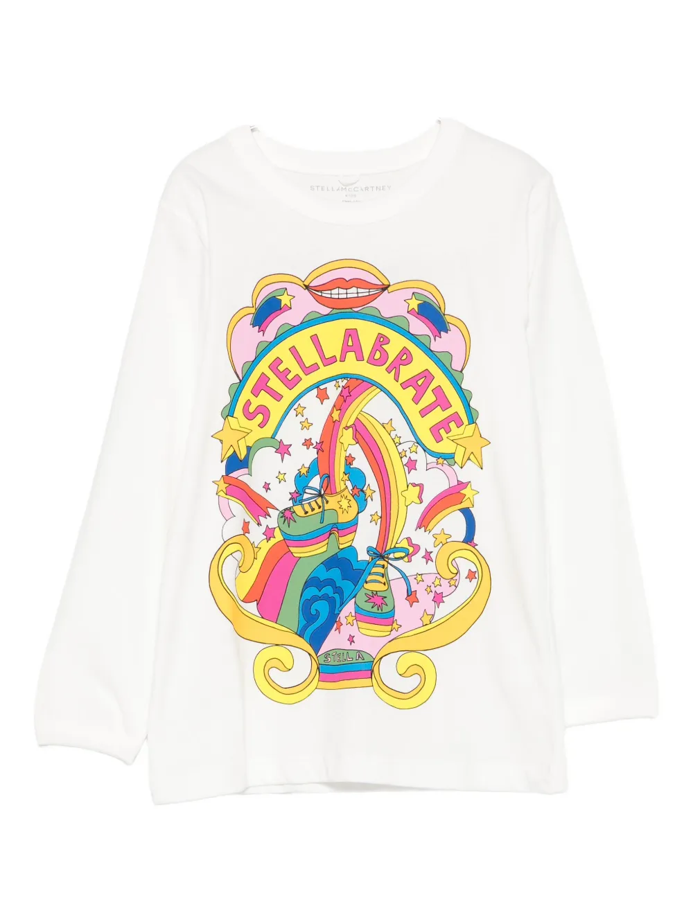Stella McCartney Kids graphic-print long-sleeved T-shirt Wit