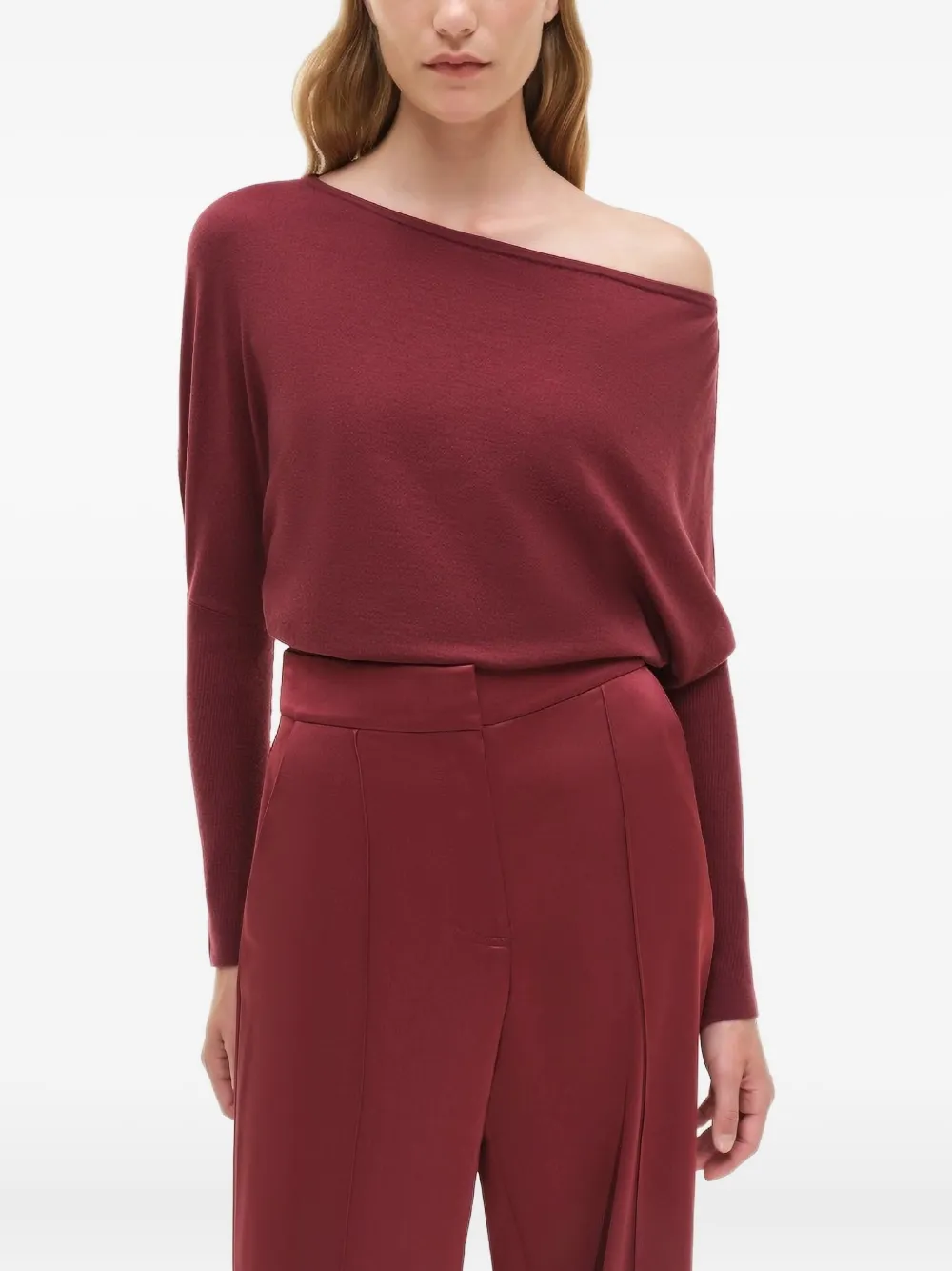 Simkhai Pressed-crease Trousers In Burgundy