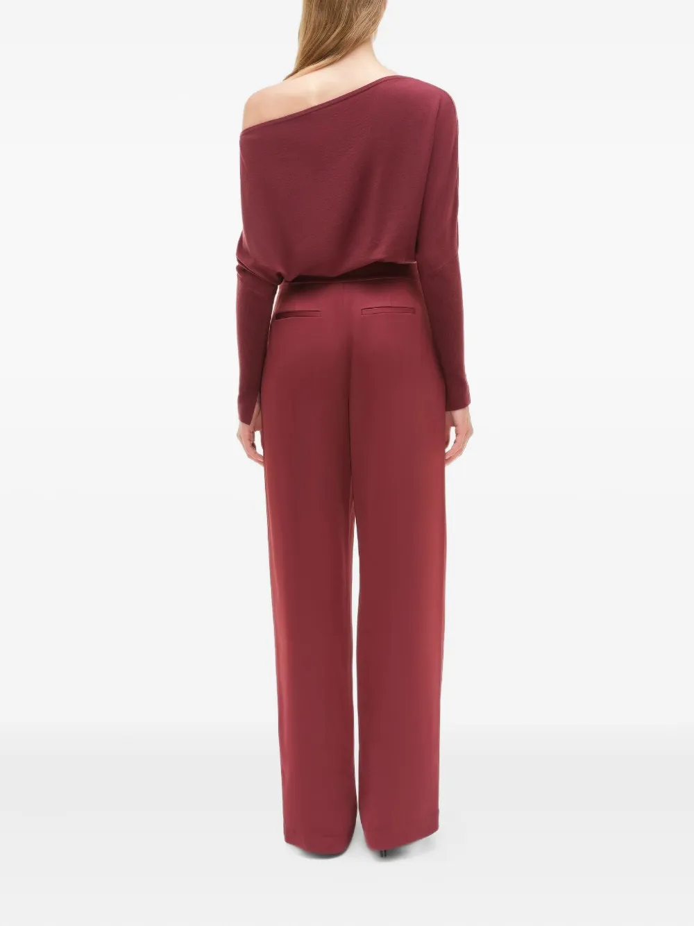 Simkhai Pressed-crease Trousers In Burgundy