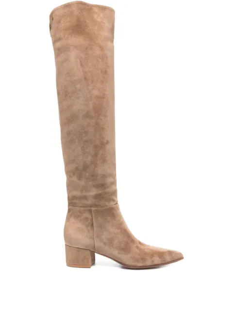 Gianvito Rossi 40mm leather pointed-toe knee-high boots