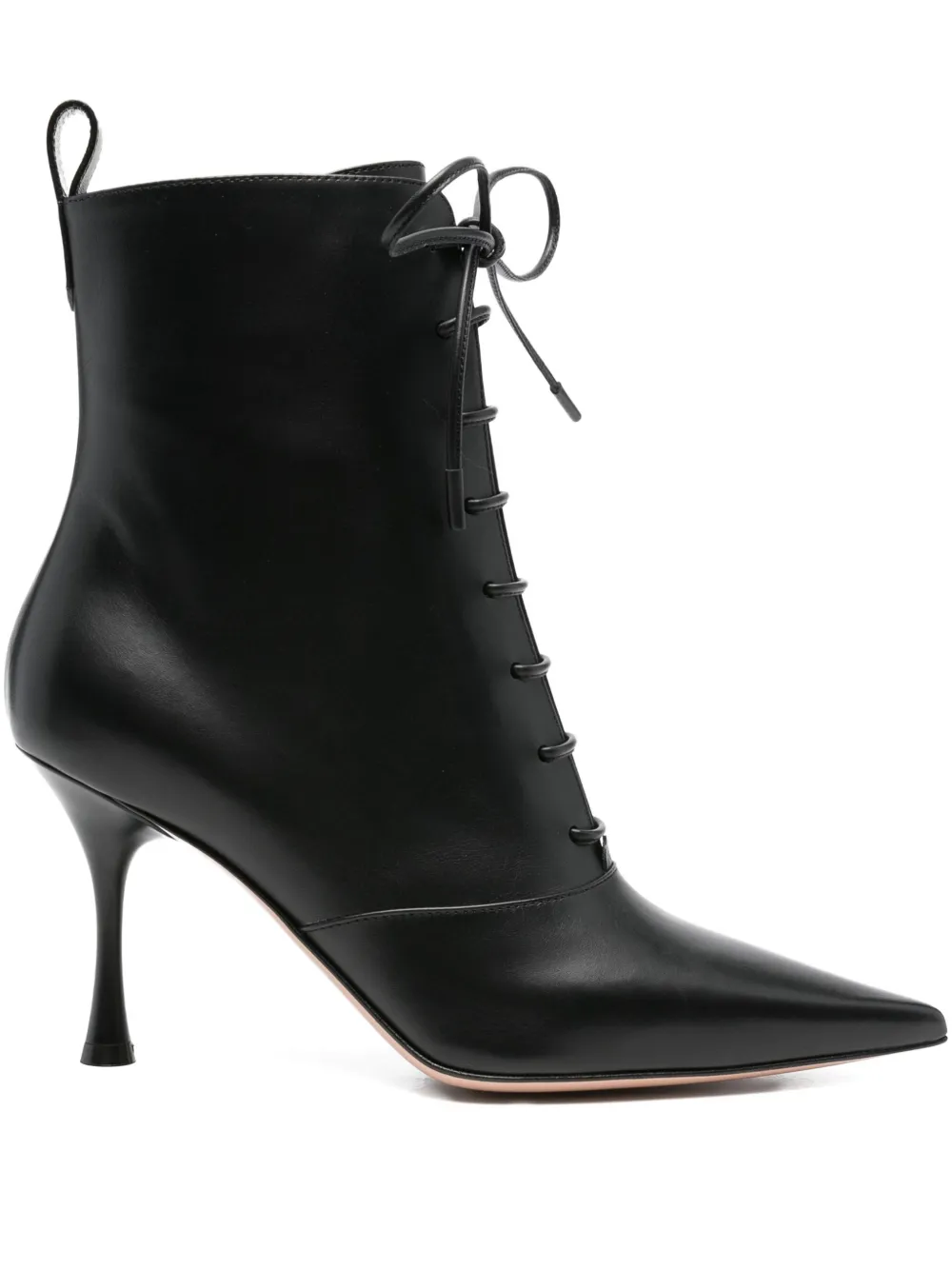 Gianvito Rossi 85mm lace-up pointed-toe boots Black
